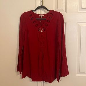 Sophie Max NEW W/ TAGS red long sleeve blouse!